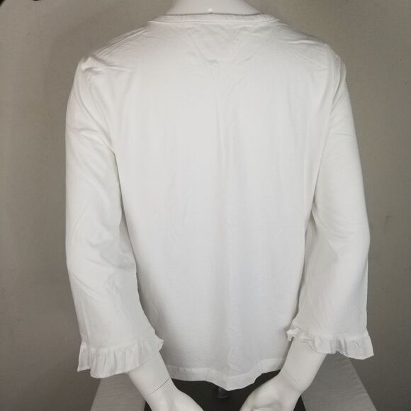 Weatherproof White Ruffled Button Up Panel Blouse - Picture 3 of 8